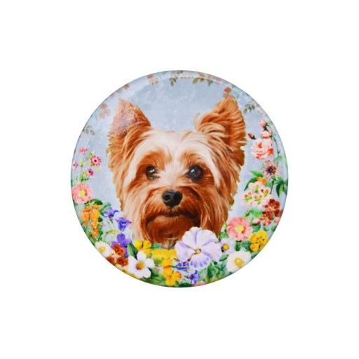 Iman ceramica corcho flores perro yorkshire 5130-19