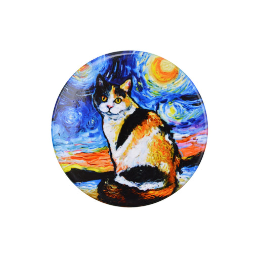 Iman ceramica corcho pintura gato calico 5131-2