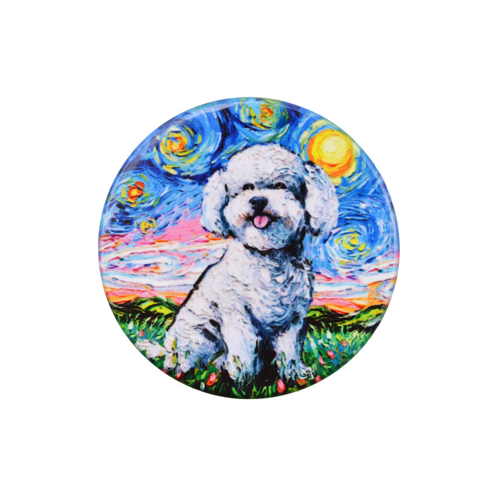 Iman ceramica corcho pintura perro poodle blanco 5130-5
