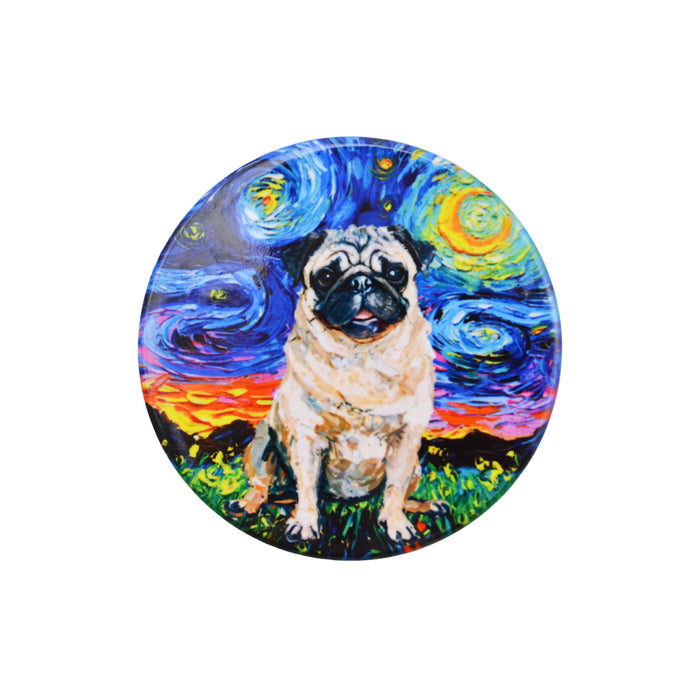 Iman ceramica corcho pintura perro pug 5130-1