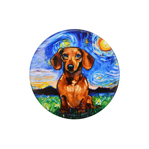 Iman ceramica corcho pintura perro salchicha cafe 5130-4