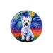 Iman ceramica corcho pintura perro westie 5130-12