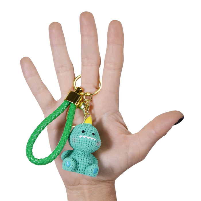 Llavero dinosaurio verde plastico metal 4041-3