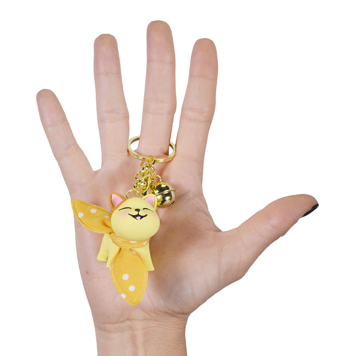 Llavero gato amarillo bufanda plastico 4035-4