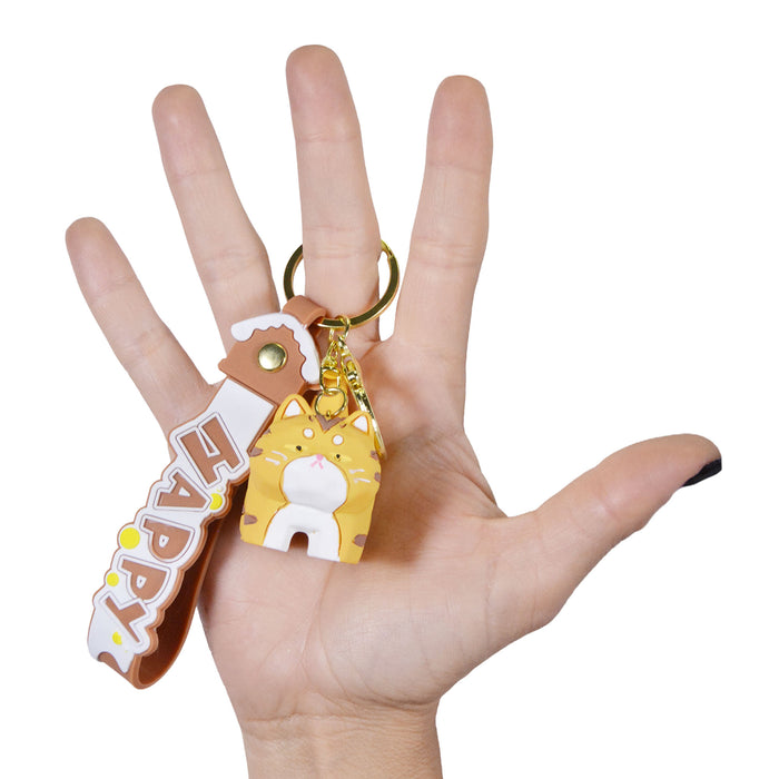 Llavero gato amarillo plastico 4037-3