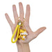 Llavero gato blanco amarillo gordo plastico metal 4203-1