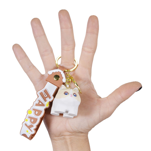 Llavero gato blanco plastico 4037-2