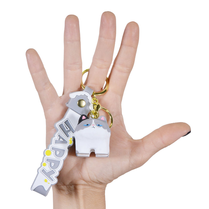 Llavero gato gris plastico 4037-4