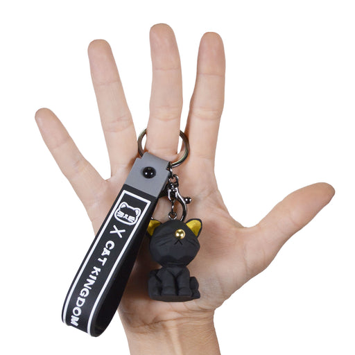 Llavero gato negro plastico metal 4040-1
