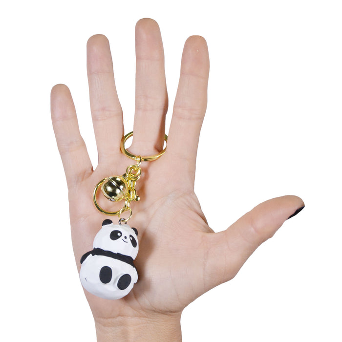Llavero oso panda gordo plastico metal 4043-2