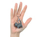 Llaveros gato plastico metal gris 4088-13