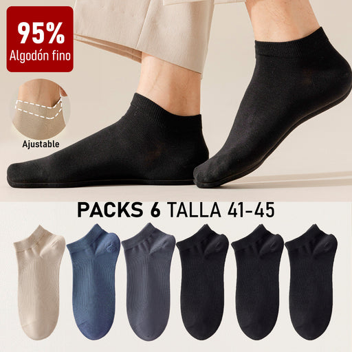 Pack 6 calcetines colores corto algodon hombre 3857