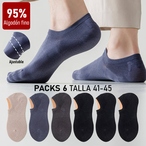 Pack 6 calcetines colores invisible algodon hombre 3856