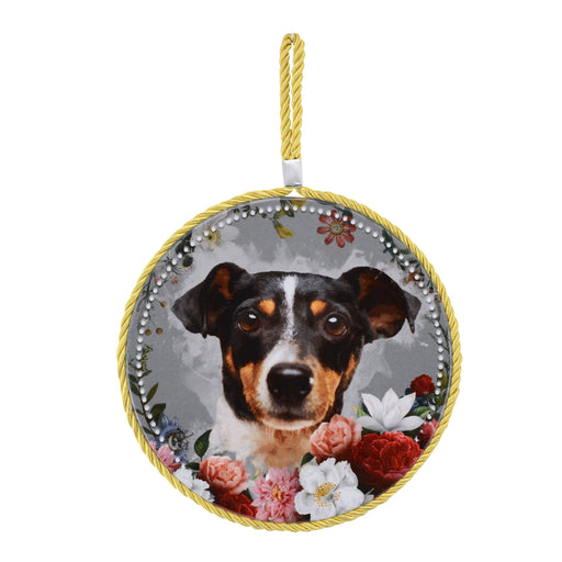 Posaolla ceramica corcho colgante perro fox terrier jardin 3372-3
