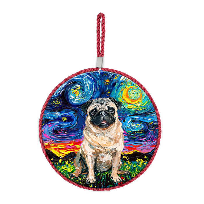 Posaolla ceramica corcho pintura perro pug 4112-7