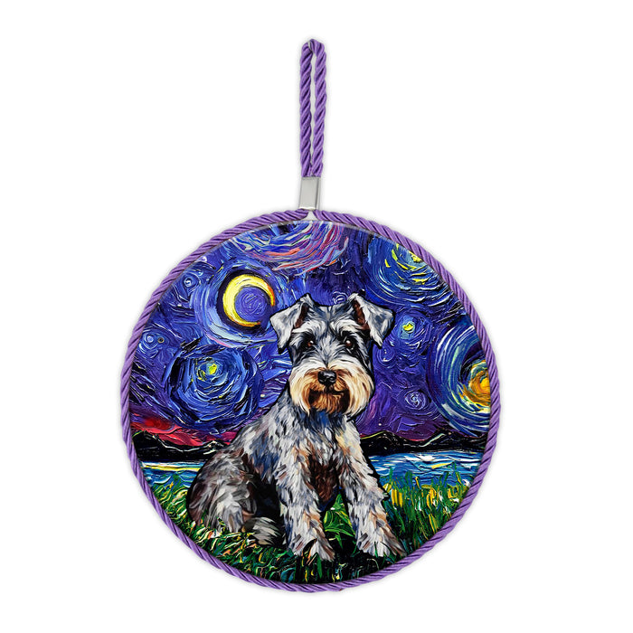 Posaolla ceramica corcho pintura perro schnauzer 4112-3