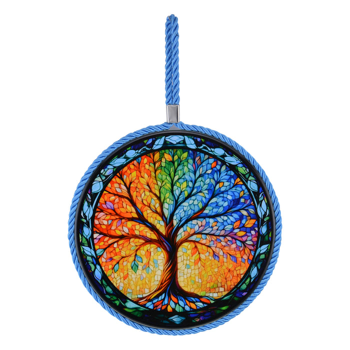 Posaolla colgante ceramica corcho arbol de la vida hilo celeste 4214-4
