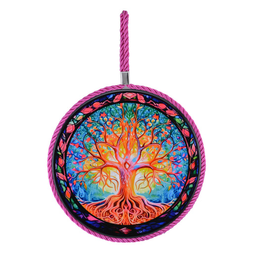 Posaolla colgante ceramica corcho arbol de la vida hilo fucsia 4214-6