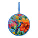 Posaolla colgante ceramica corcho colibri flores hilo celeste 4212-5