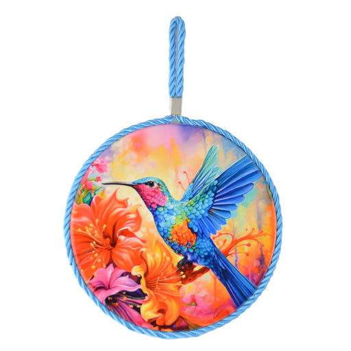 Posaolla colgante corcho ceramica Colibri azul 3994-3