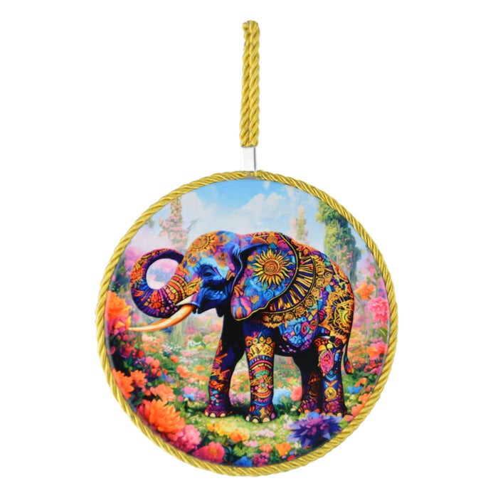 Portada Posaolla colgante corcho ceramica elefante amarillo 3996-4