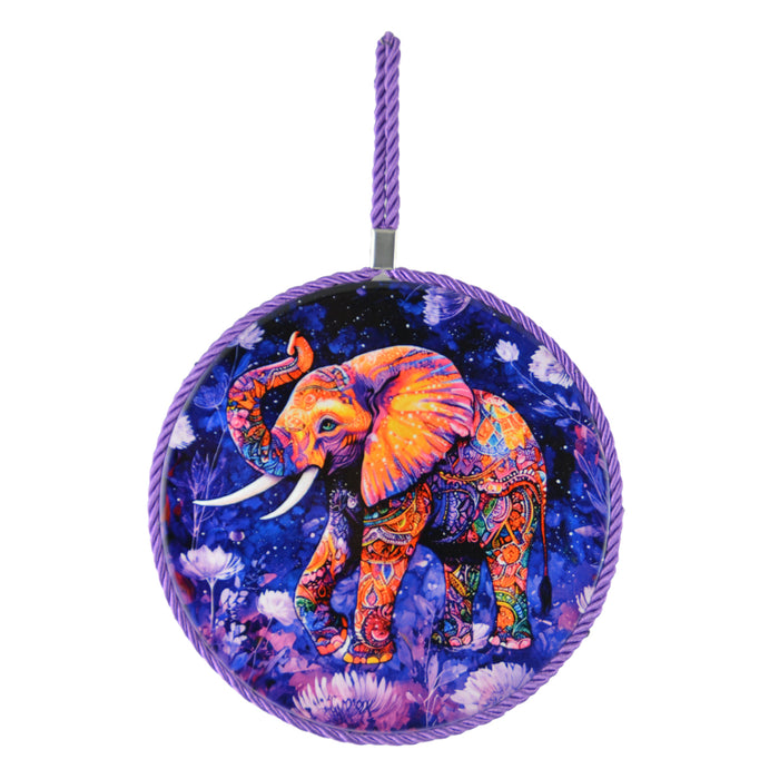 Posaolla colgante corcho ceramica elefante morado 3996-3