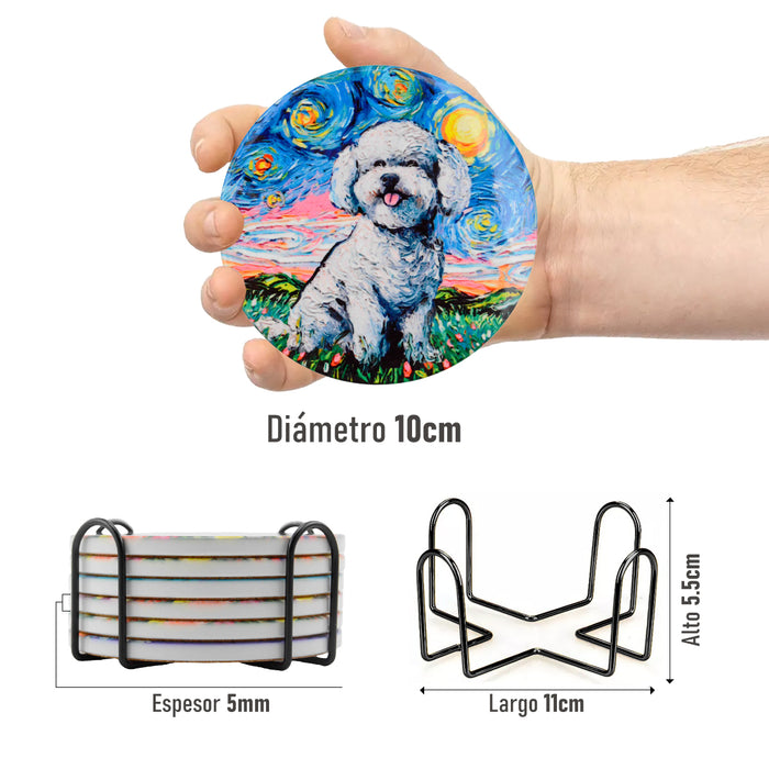 Portada Posavaso perro van gogh ceramica medidas 3912