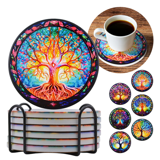 Posavasos ceramica corcho arbol de la vida 4218