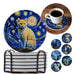 Posavasos gatos noche colores ceramica corcho base 3963