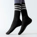 Calcetin yoga antideslizante largo negro 3 rayas 4092-1