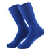 Portada calcetin algodon largo azul liso 4005-7