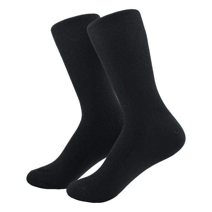 Portada calcetin algodon largo negro liso 4005-1