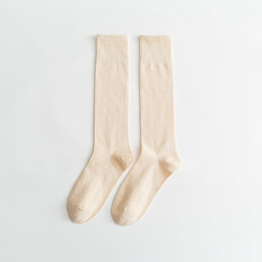 Portada calcetin extralargo algodon beige 4010-4