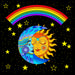 Portada calcetin largo algodon Arcoiris sol luna mujer 206
