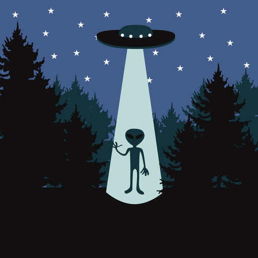 Portada calcetin largo algodon alien abducido nave extraterrestre hombre 513