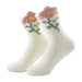 Portada calcetin toalla blanco flores 3718-1
