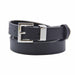 cinturon sintetico liso negro metal Plateado 4079-1