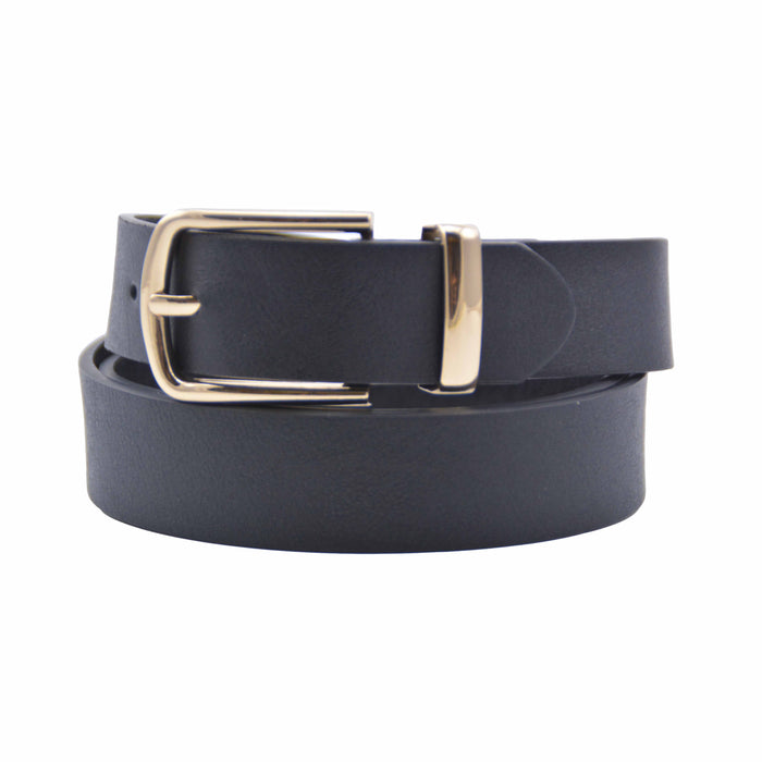 cinturon sintetico liso negro metal dorado 4081-2