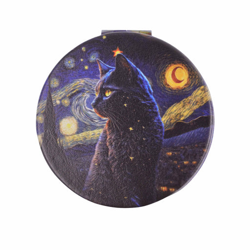 espejo vidrio metal gatos noche estrellada 4072-36 negro