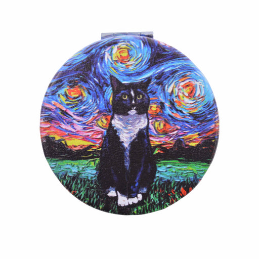 Portada espejo vidrio metal gatos van gogh 4072-28 negro con blanco