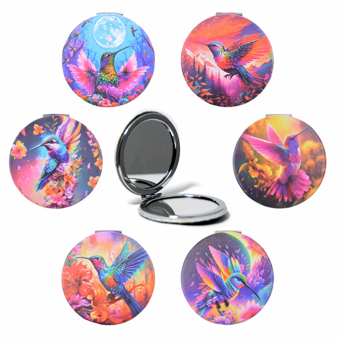 Portada espejos colibri flores metal vidrio 4072