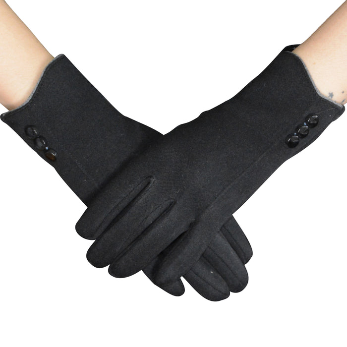 Portada guantes 3 botones Negro modelo touch