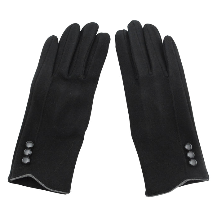 Portada guantes 3 botones Negro touch