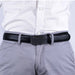 cinturon negro sintetico plomo detalle 4063-11