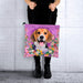 Portada perro beagle floral Bolso lona cuadrado modelo 3903
