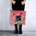Portada perro bulldog frances floral Bolso lona cuadrado modelo 3900