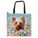 Portada perro yorkshire floral Bolso lona cuadrado 3902