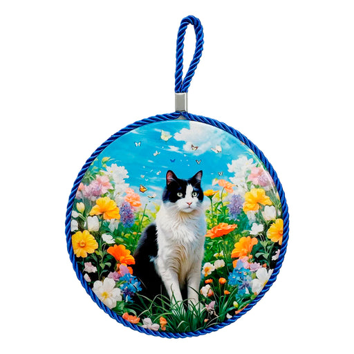 Portada posaolla gato blanco y negro ceramica corcho jardin 3925-6