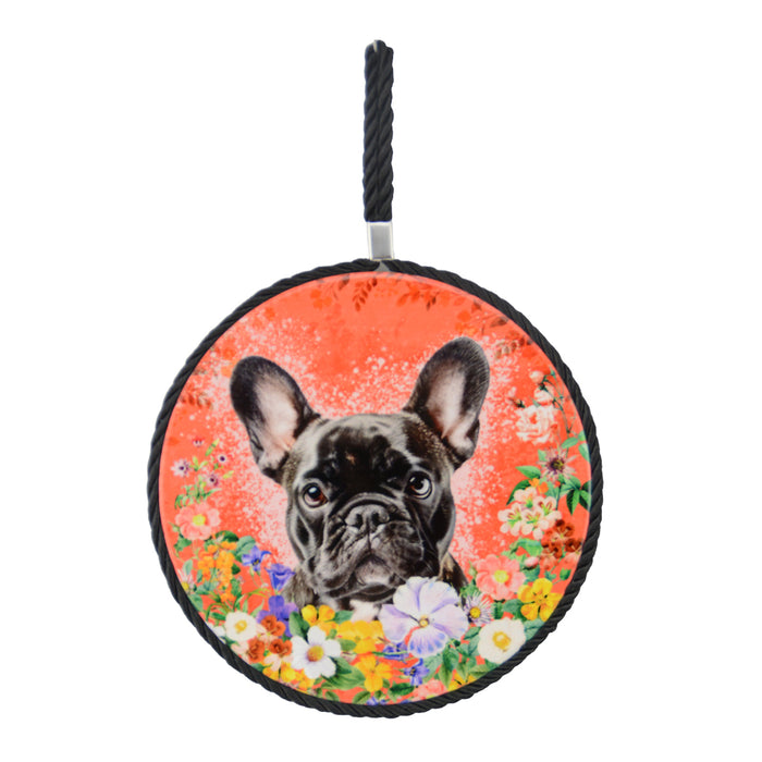 posaolla perro floral ceramica bulldog frances 3854-1