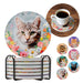 Portada posavaso ceramica gato floral 3784